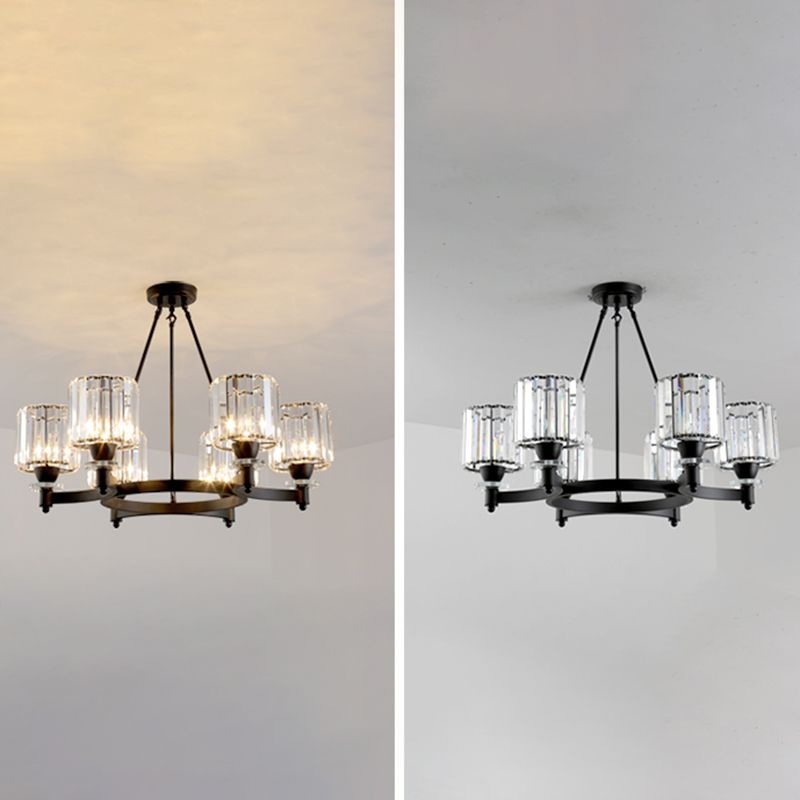 Crystal Multi Lights hangende plafondlampen moderne stijl cilinder kroonluchter verlichtingsarmaturen