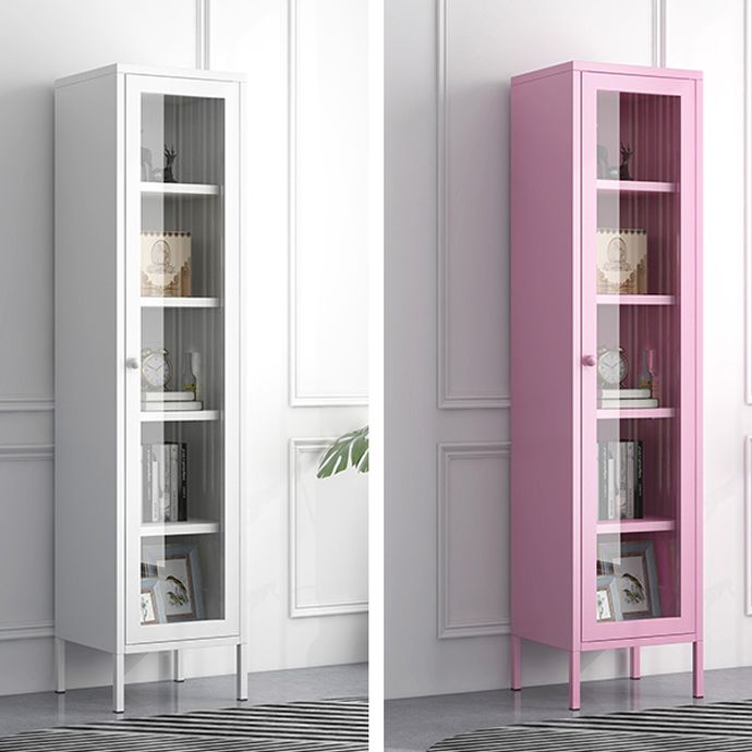 Scandinavian Style Bookshelf Closed Back Bookcase for Study Room with Door
