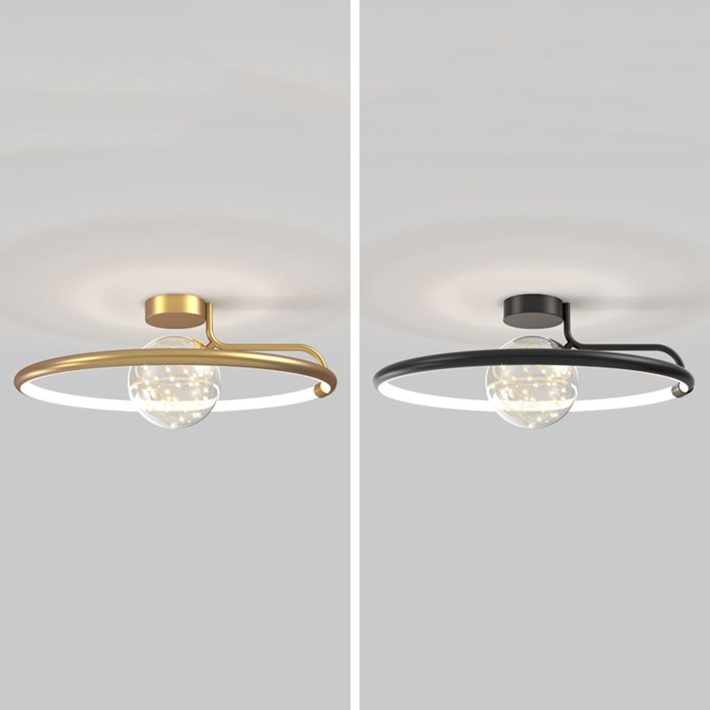 Hedendaags aluminium 1-licht LED-spoelmontagecirkel plafond gemonteerd licht voor slaapkamer