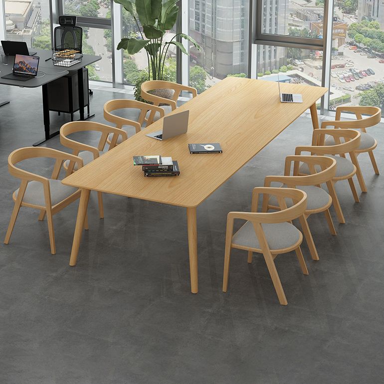 Glam Khaki Solid Wood Dining Table Standard Rectangle Shape Dining Table for Kitchen