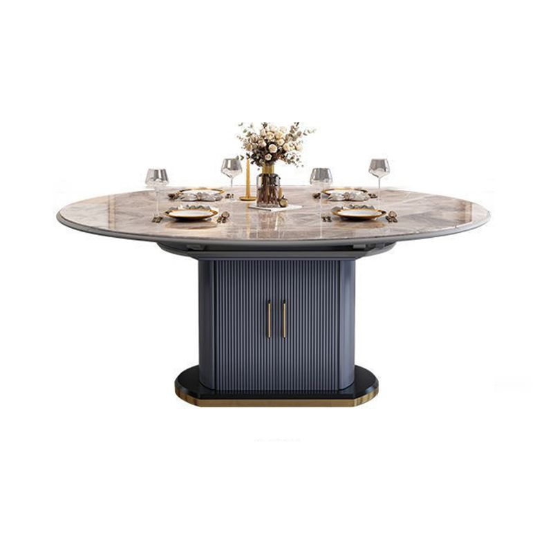 Muebles de comedor de comedor de diseño de piedra sinterizada de estilo glam.