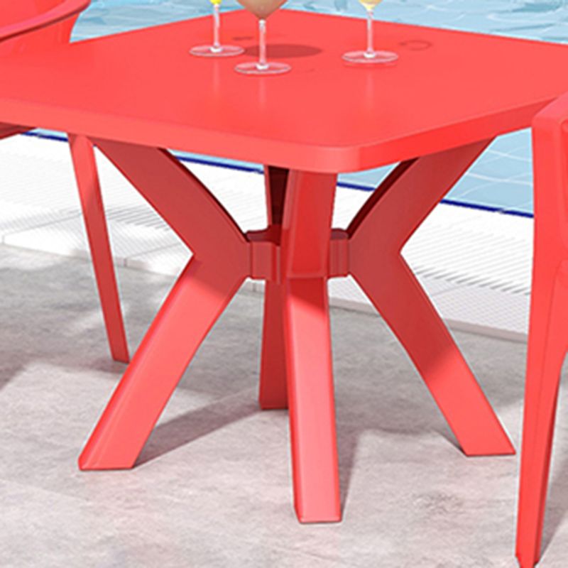 Contemporary Style Dining Set Plastic Square 1/4/5/10 Pcs Dining Table Set