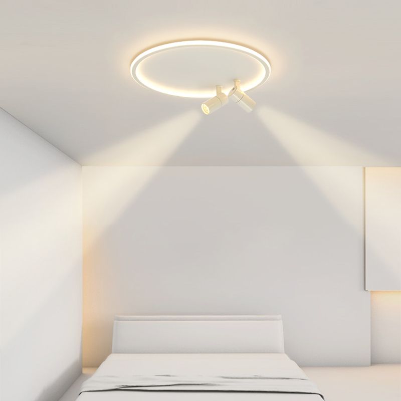 Circle Ceiling Light Fixture Minimalist Style Metal LED Ceiling Mount Lighting