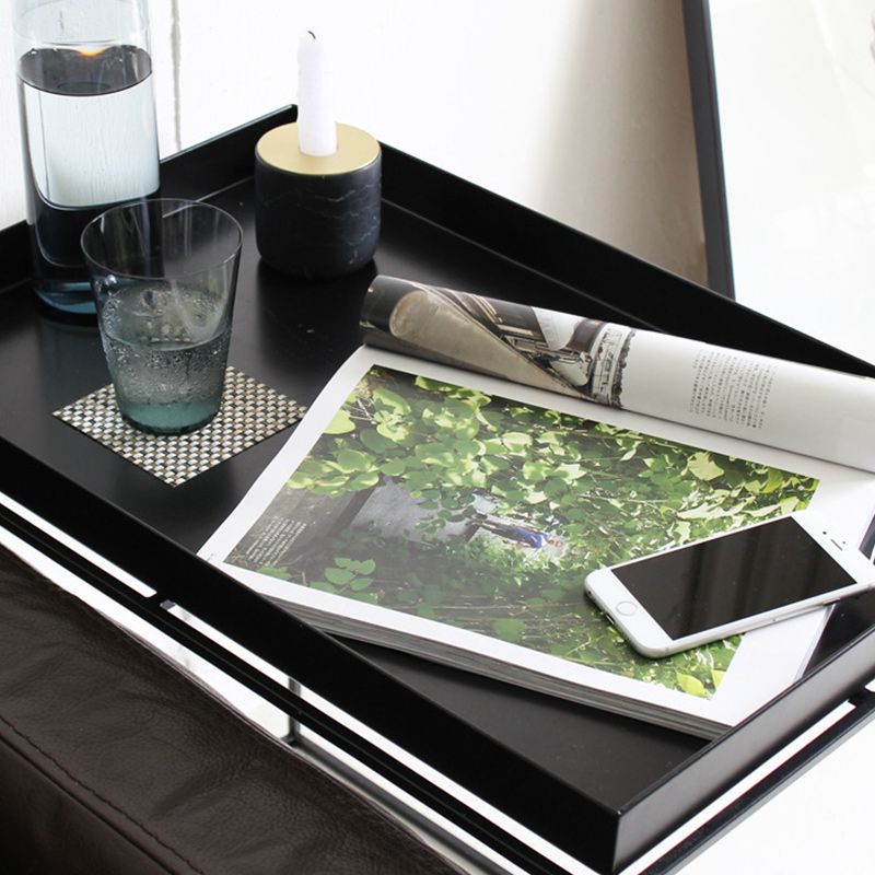 Square Iron Coffee Table Tray Top Simple Frame Cocktail Table