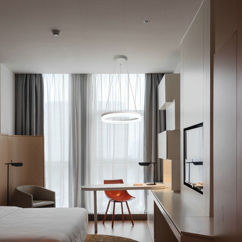 Single Tier Pendant Light Fixture Modern Circular Chandelier Lighting