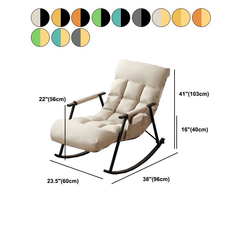 Contemporary Rocking Chair Wing Back Rocker Chair with Removable Cushions