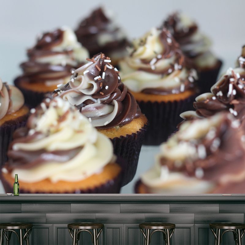 Chocolate Cake Mural Wallpaper Dessert Shop Decorative, Custom Size Available