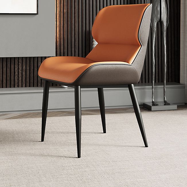 Chaises de salle à manger en cuir de style scandinave, chaises d'appoint à bras à oreilles pour usage domestique