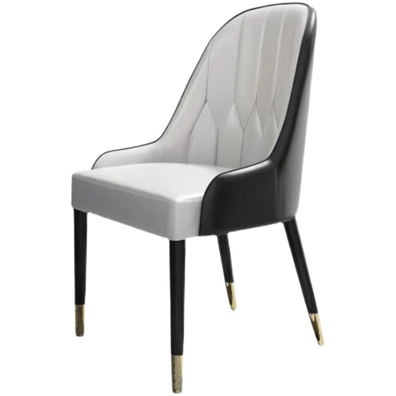Contemporary Faux Leather Dining Chairs Parsons Armless Dining Chairs