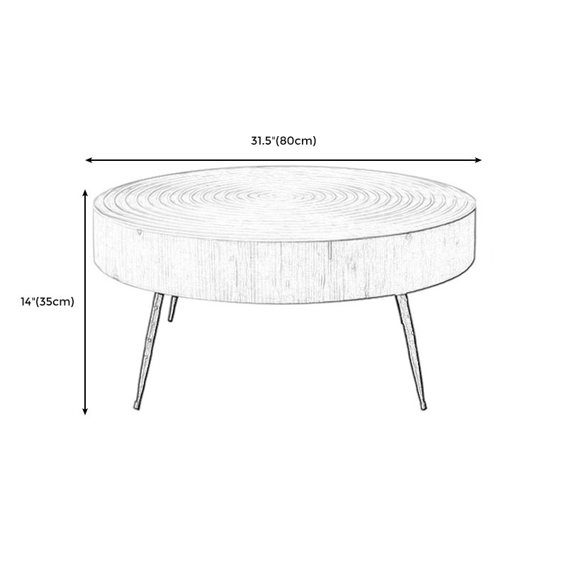 3 Legs Round Natural Finish Coffee Table Rustic Wooden Coffee Table