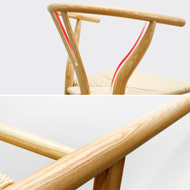 Chaise de salle à manger en bois contemporaine, chaise de salle à manger simple en os de fourchette pour Restaurant