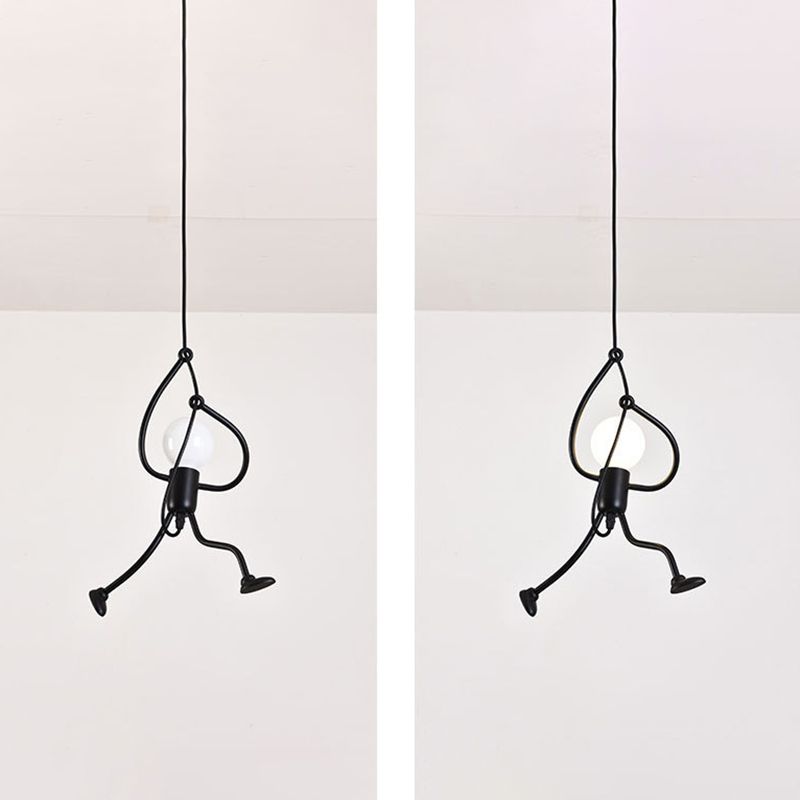 1-Light Pendant Ceiling Lights Industrial Metal Multi Pendant Light Fitting in Black