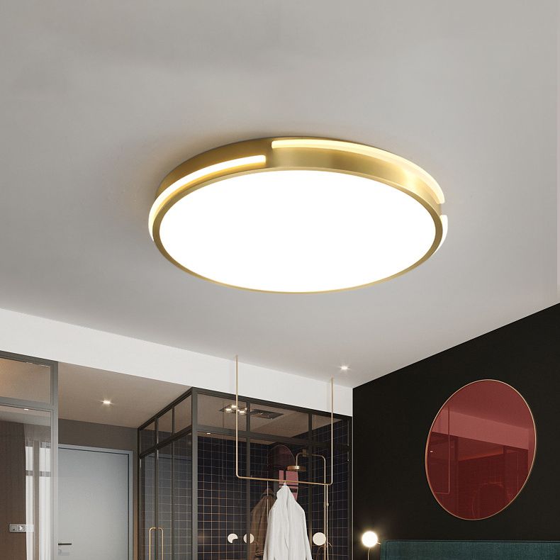 Moderne minimalistische Metall Flush Mount Deckenleuchte Gold Runde Form LED Flush Mount Beleuchtung für Schlafzimmer