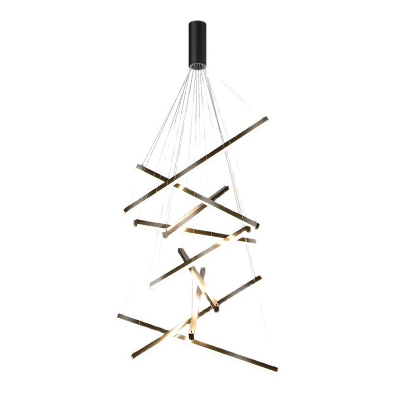 Modern Style Metal Hanging Light Fixtures Linear Multi Lights Suspension Light