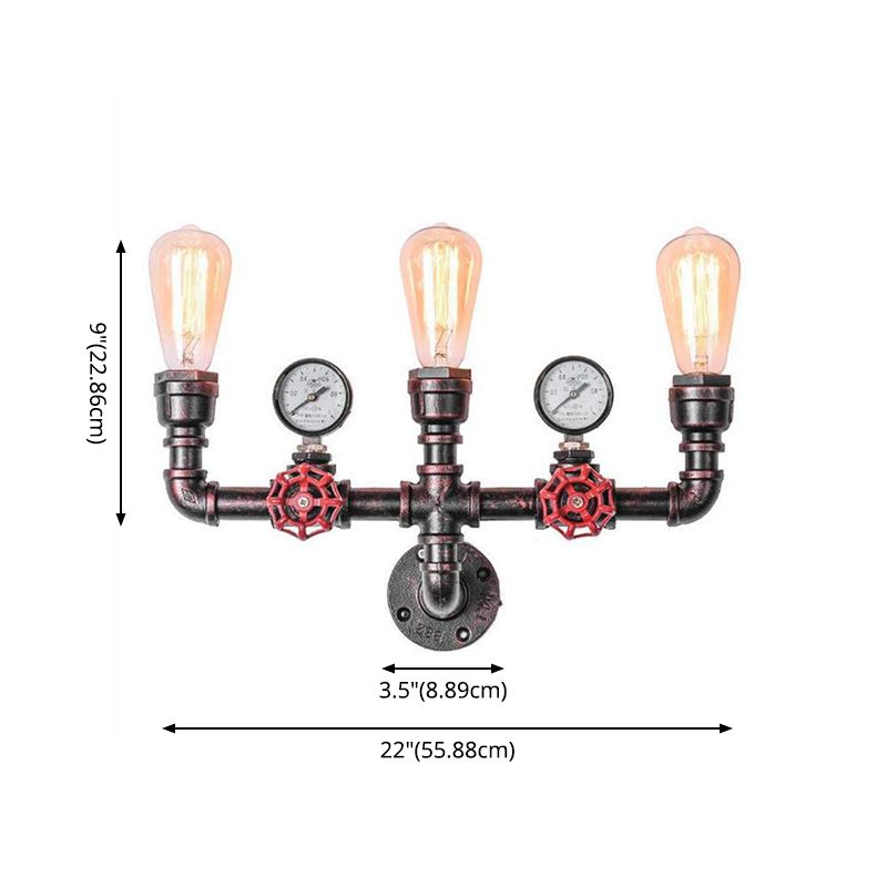 Pressure Gauge Restaurant Wall Lamp Lighting Industrial Style Metal Wall Sconce Lighting