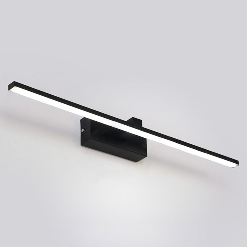 Luz de pared de metal de forma lineal Luz de montaje de pared de espejo de luz simple estilo moderno