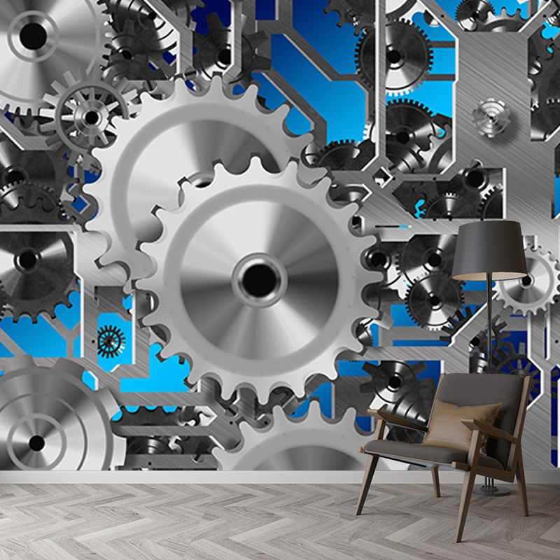 Eco-friendly Wall Mural Wallpaper Metal Gear Photography Sitting Room Wall Mural