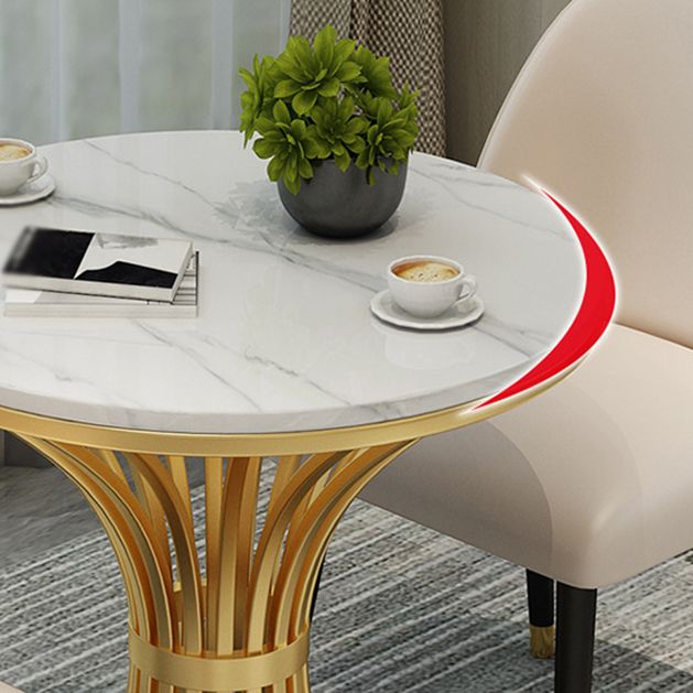 Style Glam 1/2/3/5 Pièces Table Ensemble Gold Base and Stone Top Kitchen Set pour salle à manger