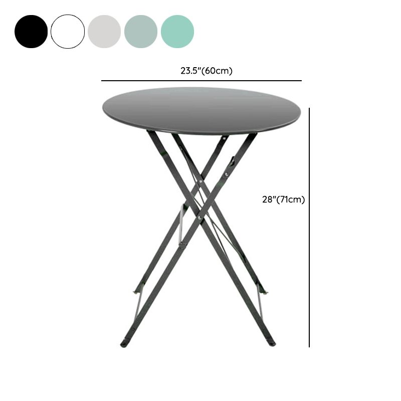Boho Style Dining Set Metal Round 3 Pieces Patio Dining Table Set