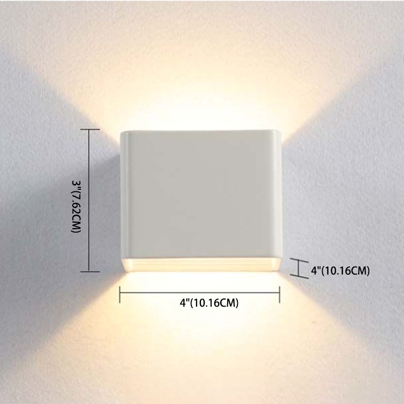 Moderner minimalistischer Stil quadratischer Wandleuchter Aluminium 1 leichte Leuchten für Wohnzimmer