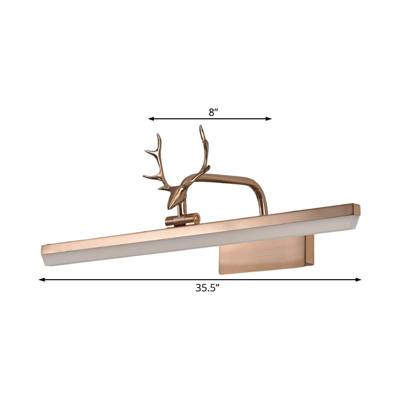 16 "/ 22" / 28 "W rectangle Mirror Vanité Lumière avec un éclairage mural acrylique moderne rotatif en bois en noir / or / blanc