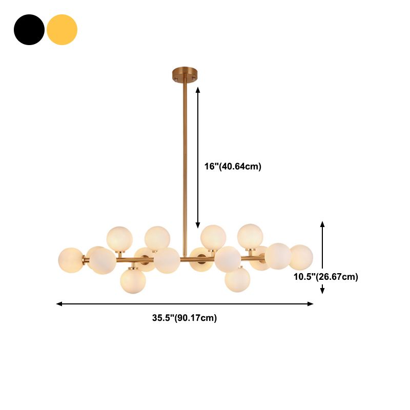 Ball Shape Glass Chandelier Light Modern Style 16 Lights Chandelier Light Fixture