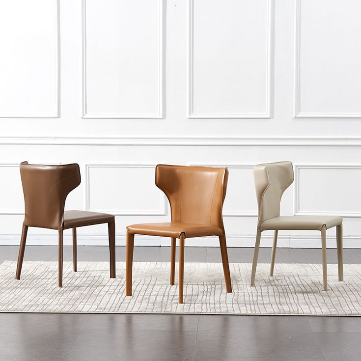 Modern Style Leather Dining Side Chair Wingback Side Chair for Restaurant Use