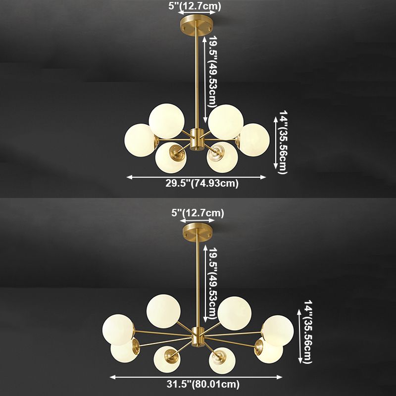 Contemporary Copper Pendant Light Global Hanging Light for Living Room