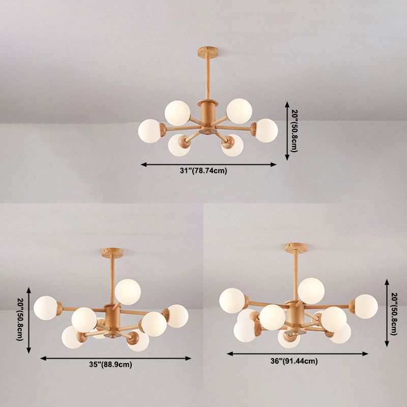 Hölzerne Kronleuchterdecke hängende Leuchte mit einstellbarem Federdraht