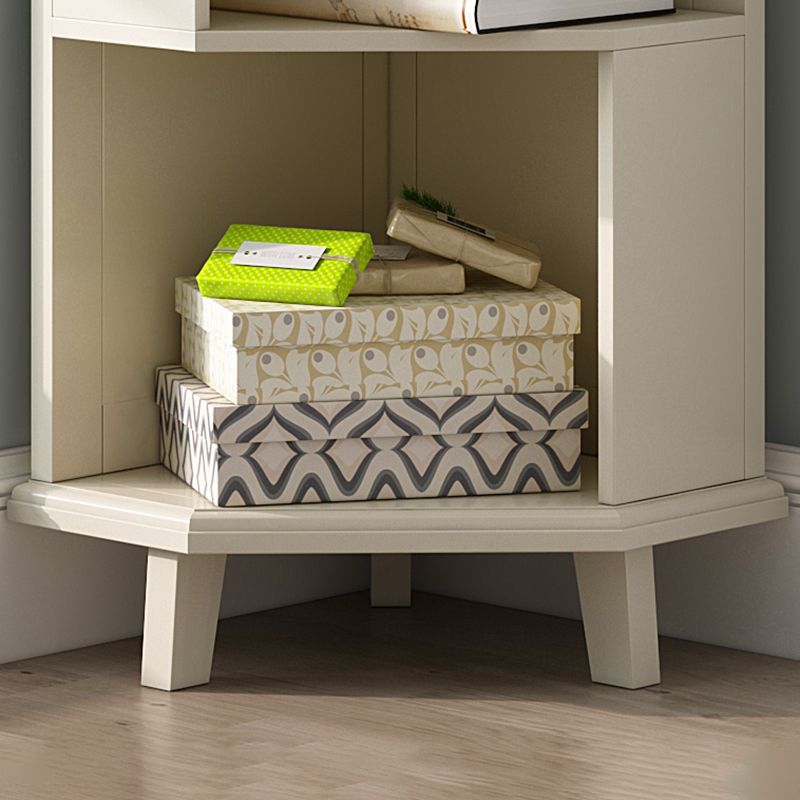 Brown / White Wooden Corner Chest, 15.75" Wide Accent Chest with Shelves