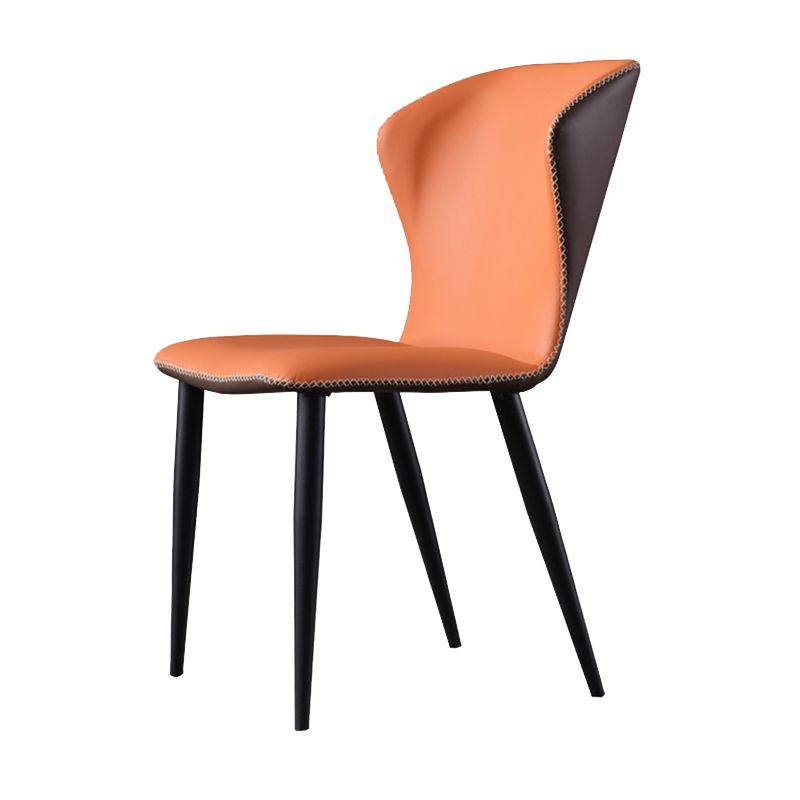 Silla lateral de comedor de cuero contemporánea Silla lateral con respaldo para Brasserie