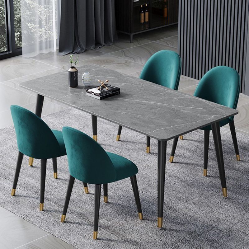Rectangle 4 Legs Dining Table Modern Dining Room Table of Sintered Stone