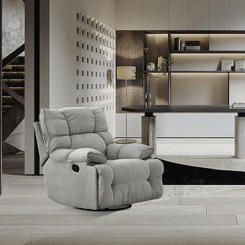 Traditional Fabric Reclining Chair Manual Rocking Recliner with Independent Foot