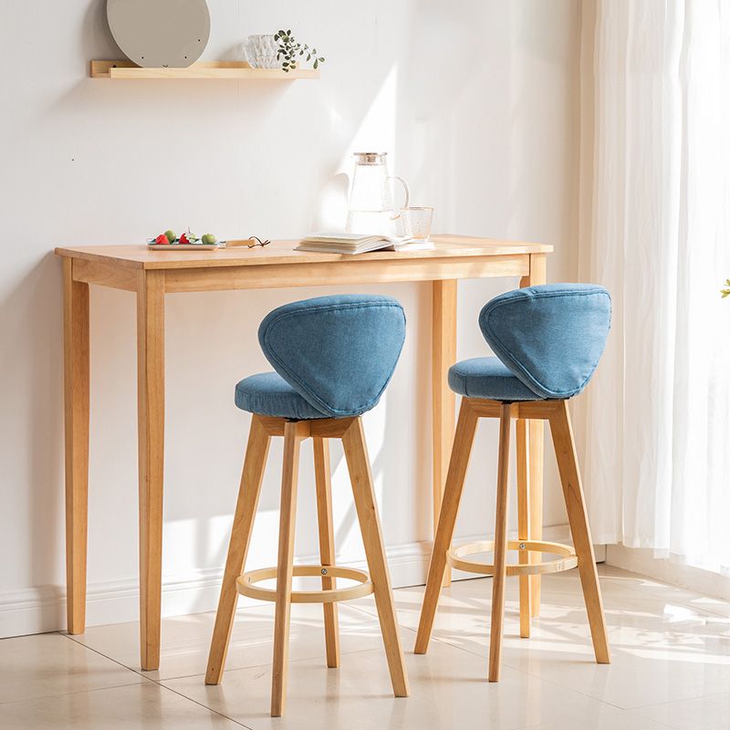 Modern Rectangle Bar Table Solid Wood Counter Height Bar Dining Table with 4 Legs