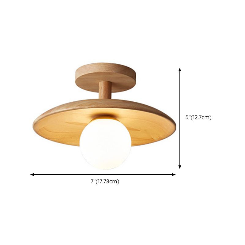 Japanese Style Wooden Ceiling Light Ball Shape Ceiling Lamp for Living Room