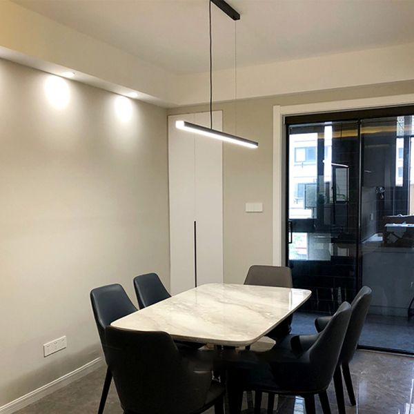 Zeitgenössische Küche Anhänger Leichtes lineares Metall 1 Light Island Lighting Idee