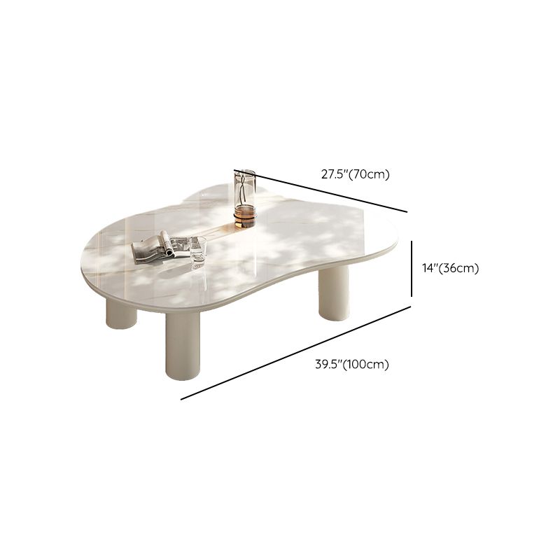 Marble White Single Coffee Table Modern Free-Form Coffee Table