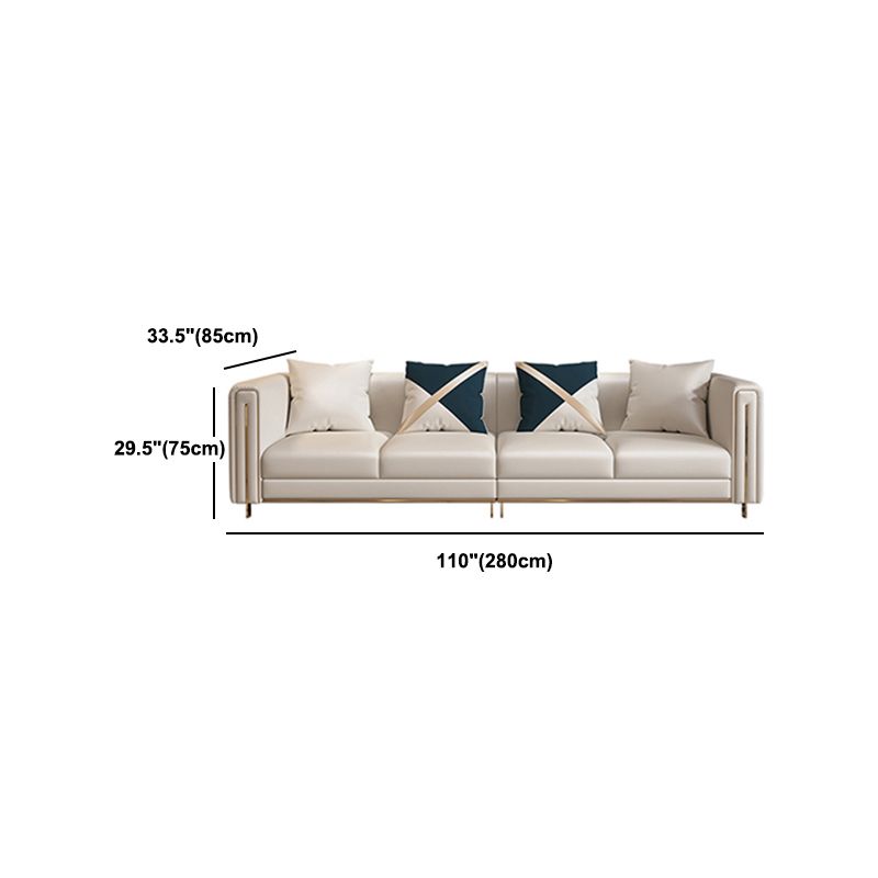 33.46" Wide Tuxedo Arm Sofa White Standard Sofa for Living Room
