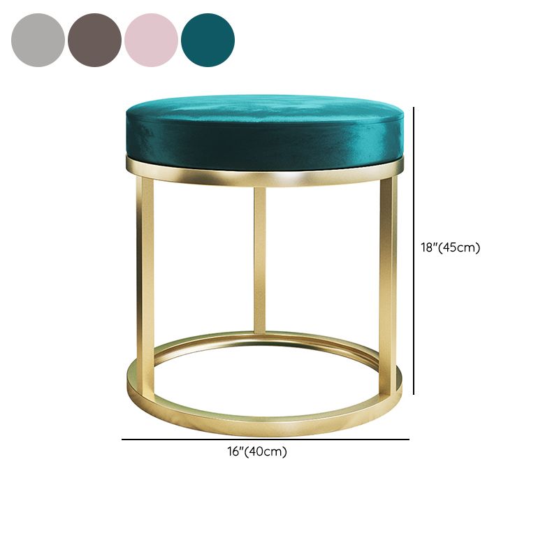 Solid Color Flannel Standard Stool Modern Simple Round Footstool
