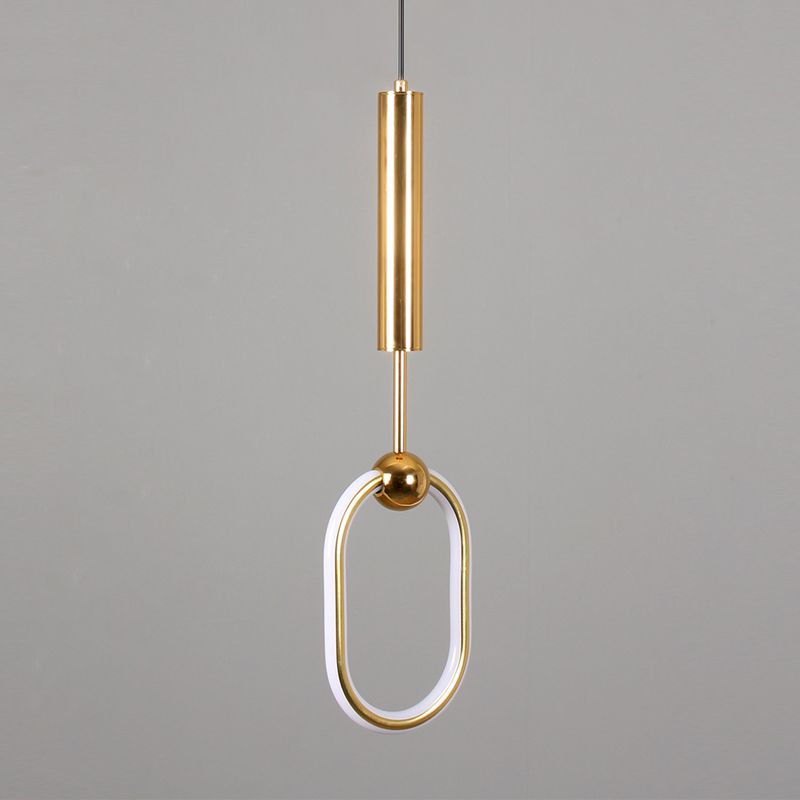 Métal Gold Metal Postmodern Pendant Light 1-Light Plafond plafond Light pour chambre à coucher