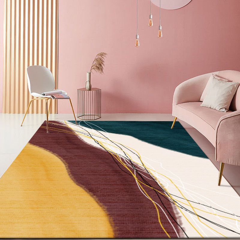 Creative Nordic Living Room Rug Colorful Indoor Rug Non-Slip Backing Area Carpet