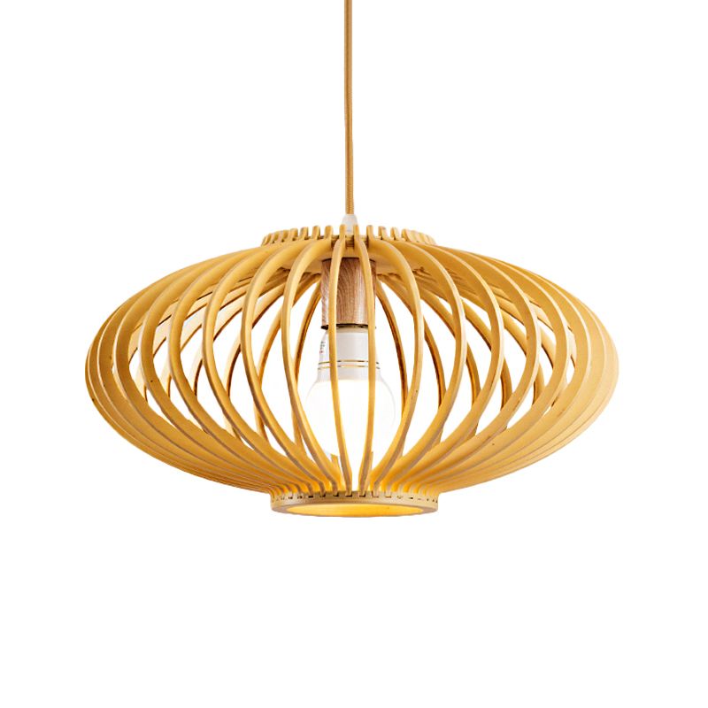 Lámpara colgante de láser negro/amarillo contemporáneo 1 cabezal de madera de techo de madera luz para restaurante