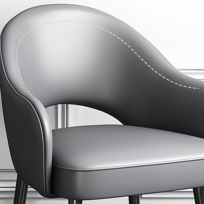Juego de sillas de metal estilo Glam europeo, silla de cocina y comedor con brazo trasero abierto