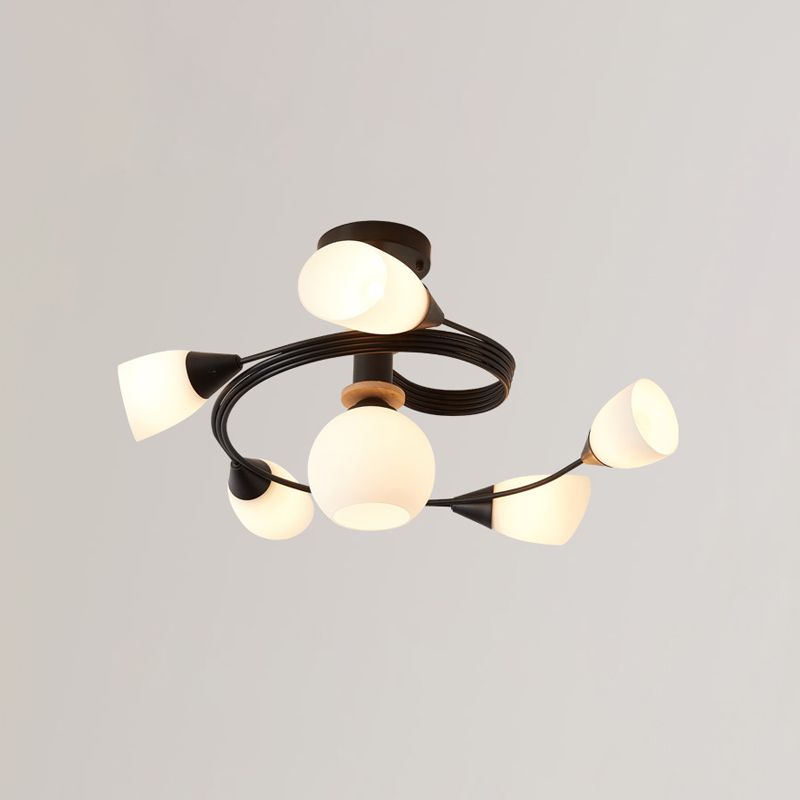 6-lichts kroonluchter licht Macron glazen hanglamp voor woonkamer