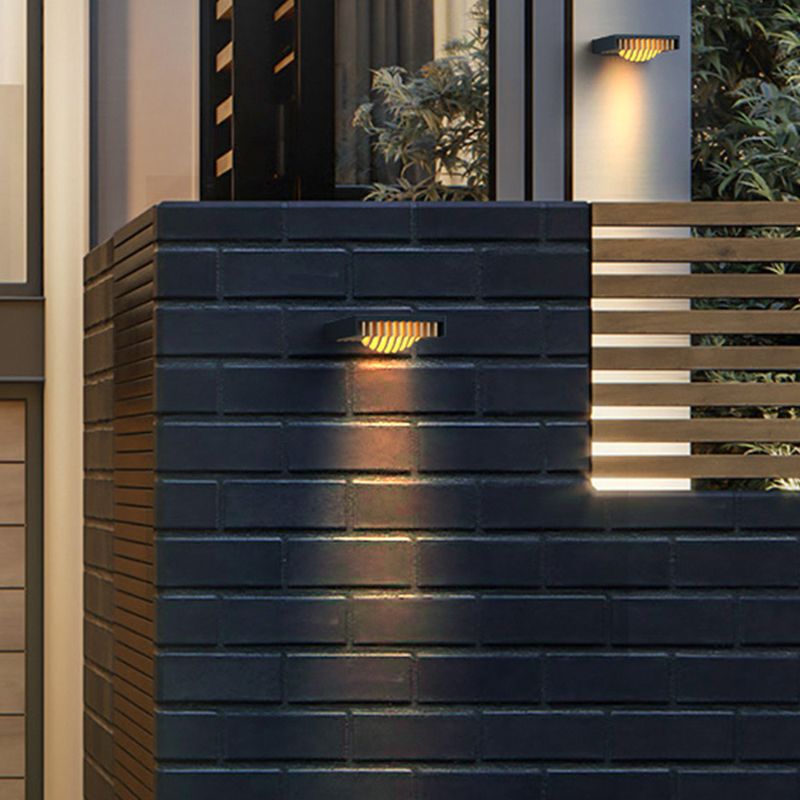 Metal LED Wall Mount Aluminum and Acrylic Geometric Wall Lighting in Matte Black