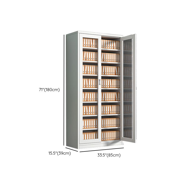 Modern Filing Cabinet Glass Doors File Cabinet with Storage Shelves for Office