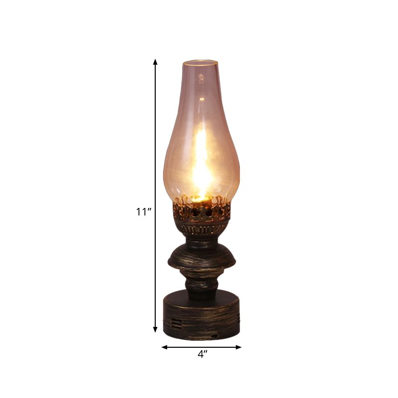 Lámpara de escritorio de latón 1 cabecera Vintage Clear Farry Sombra iluminación con base de metal