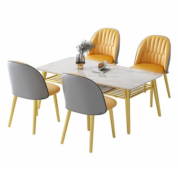 Glam Sintered Stone Küche Esstisch Rechteck Form weißer Esstisch für Küche