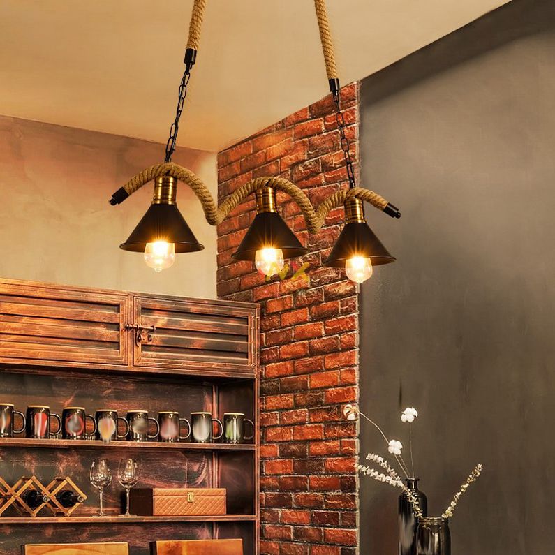 Industrial Island Light Metallic Hanging Lighting Fixture for Dining Room