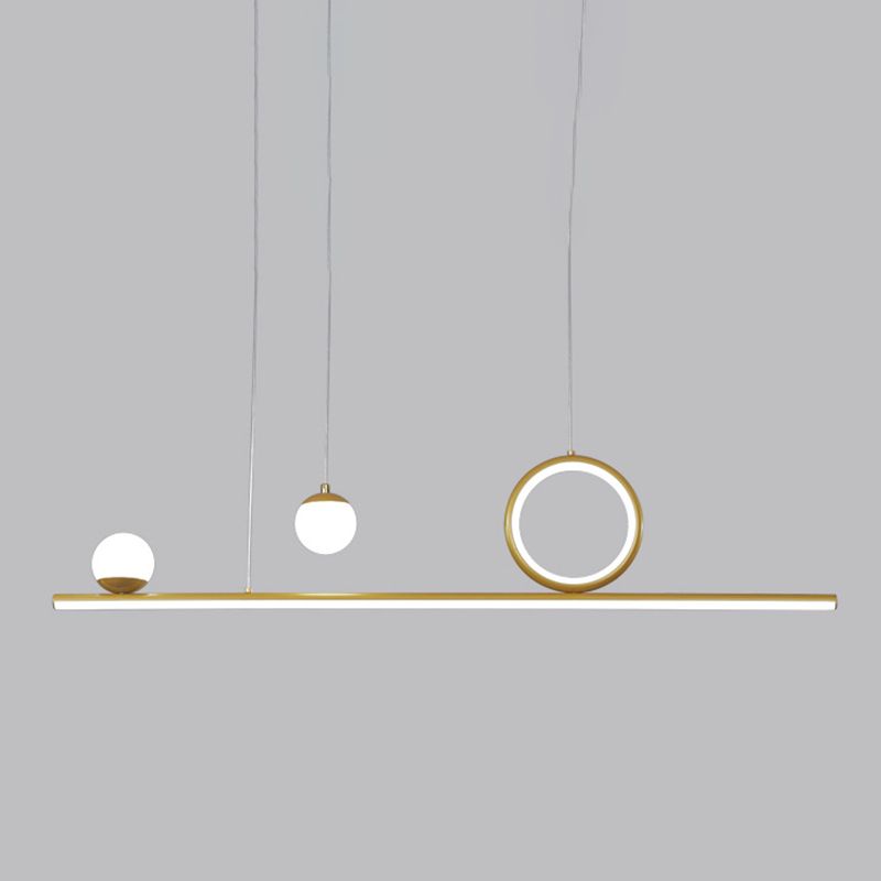 Nordic Metal Island Light Gold Geométrico 4 Lights Island Colgante para comedor